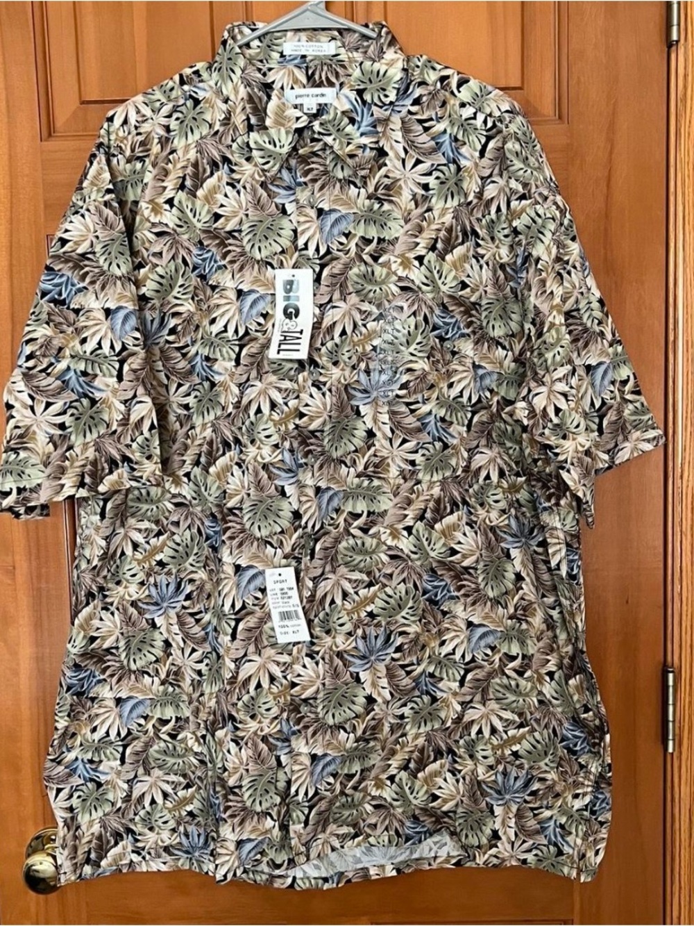 Vintage Pierre Cardin Tropical Leaf Shirt XLT Big & Tall NWT